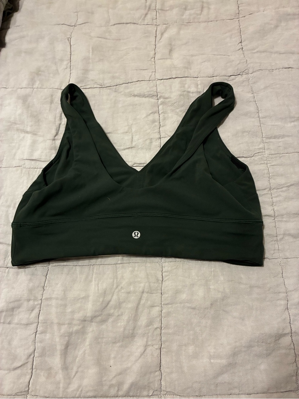 lululemon athletica Forest Green V-Neck Sports Bra c d cup 14